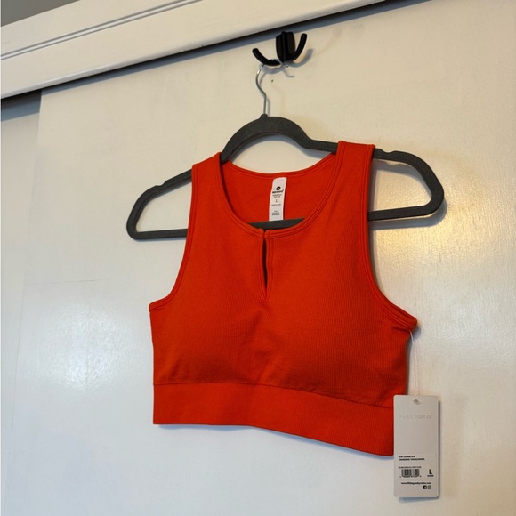 90 Degree By Reflex Bright Orange Crop Top - Picture 4 of 9